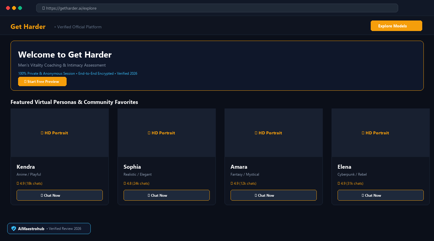 Get-Harder Official AI Intimacy and Performance Coaching Dashboard — Verified by AiMaestrohub