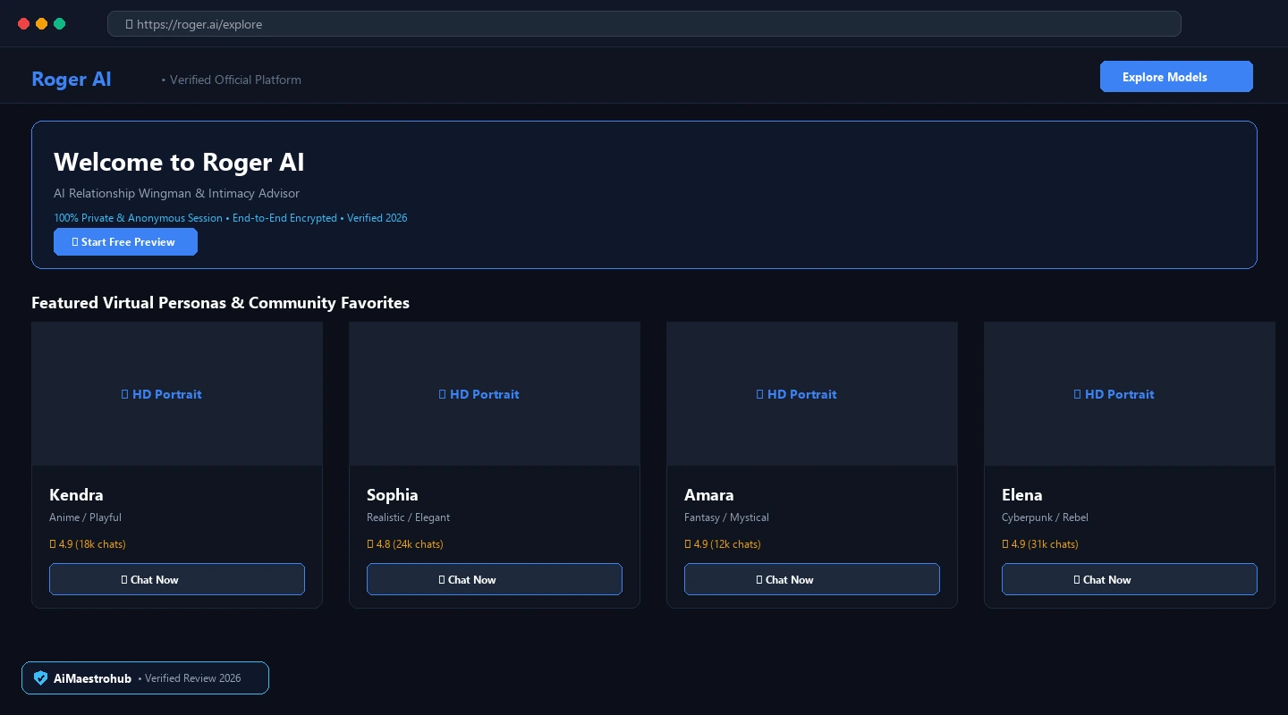 Roger AI Verified Interface Preview — Verified by AiMaestrohub